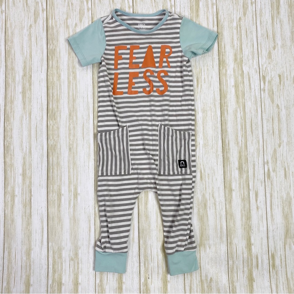 Rags to Raches Striped Fearless Henley Romper